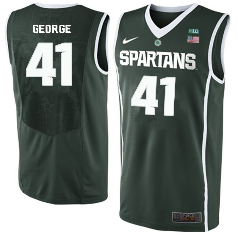 Men #41 Connor George Michigan State Spartans College Basketball Jerseys-Green